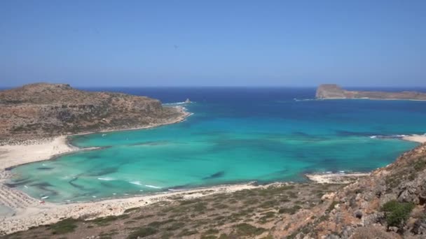 Piękne plaże w Grecja - Kreta balos bay — Wideo stockowe