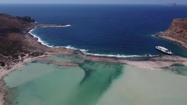 希腊-克里特岛 balos 湾的美丽的海滩 — 图库视频影像