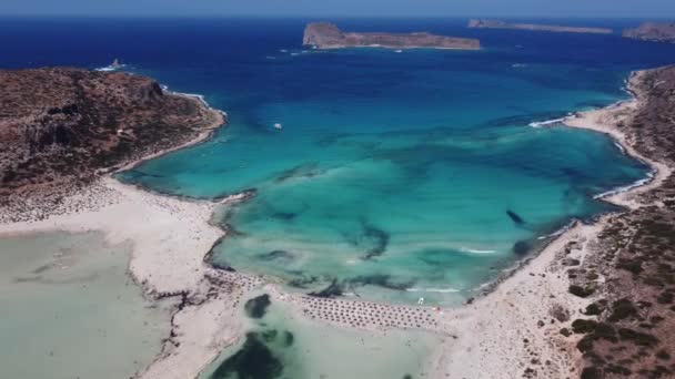 Удивительный вид на залив Балос, Грамвуса Крит, Греция — стоковое видео