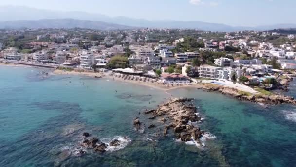 Güney Girit, Yunanistan 'da denizi olan plaj — Stok video