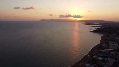 Yunanistan 'ın Girit kentindeki adanın inanılmaz hava manzarası.
