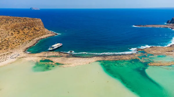 Modrá laguna v Ballosu, Kréta, Řecko — Stock fotografie
