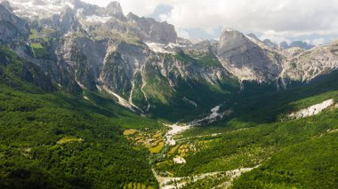 Arnavutluk Alpleri 'ndeki Ulusal Park' taki Dağ manzarası.