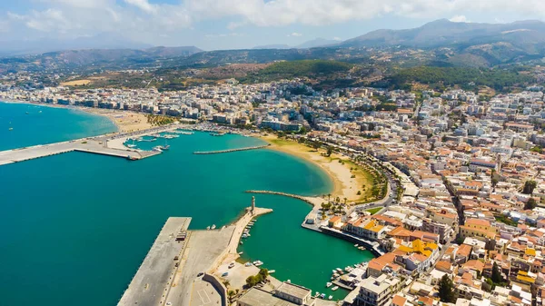 Rethymno oude haven met bars en restaurants, Kreta, Griekenland — Stockfoto