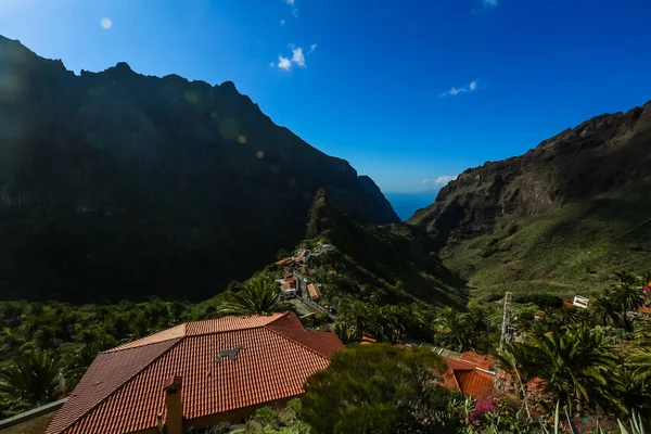 Spain Tenerife Village in the Gorge Mask — Stock Photo, Image