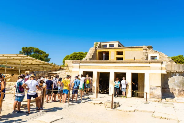 Bovenaanzicht van ruïnes van het Knossos Paleis op Kreta, Heraklion, Griekenland — Stockfoto