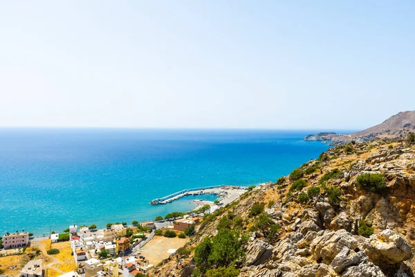 Prachtige Griekse zeegezicht op zonnige dag. Plaats Zuid Kreta — Stockfoto
