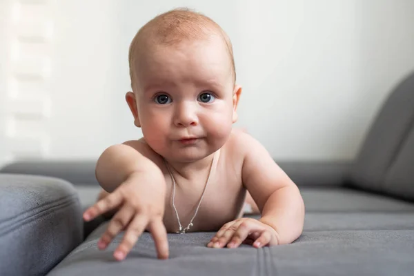 青い目とブロンドの毛の小さな男の子 — ストック写真