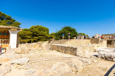 25 Ağustos 2021 - Knossos Girit, üst manzara, Yunanistan