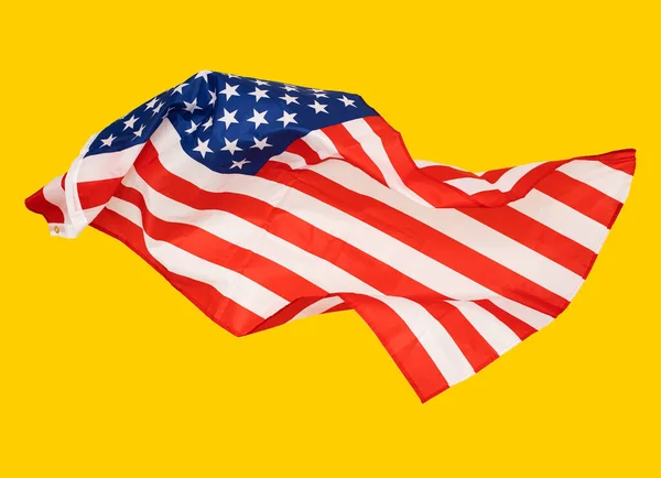 Yellow background, usa flag, Template for horizontal banner. — Stock Photo, Image