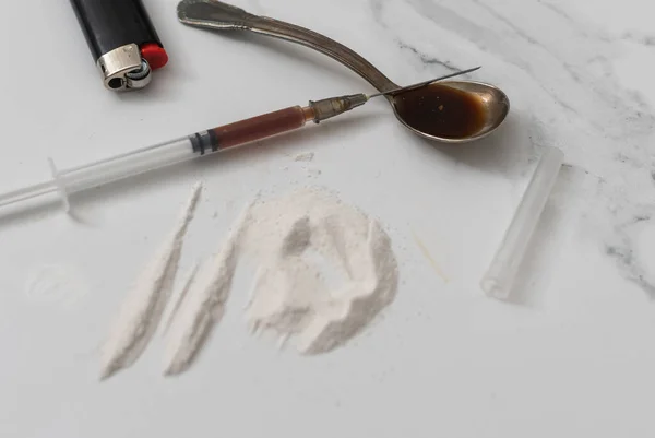 Andere drugs, injectiespuit. stoppen met drugsverslaving — Stockfoto