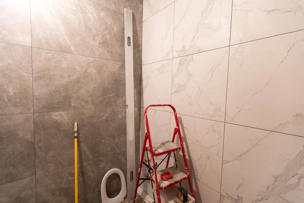 Fürdőszoba felújítás és burkolás, építés — Stock Fotó