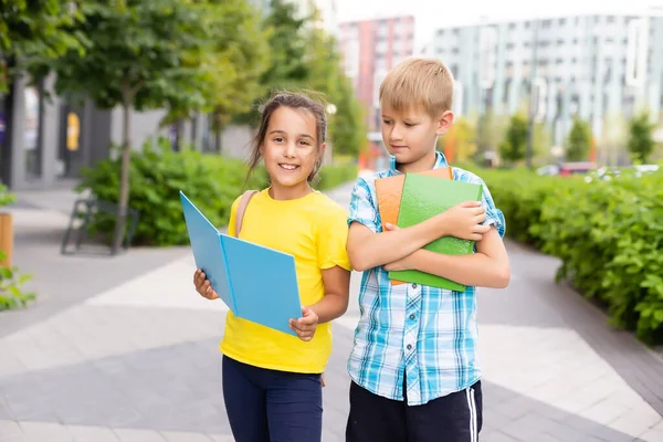 Niños de primaria divirtiéndose al aire libre — Foto de Stock