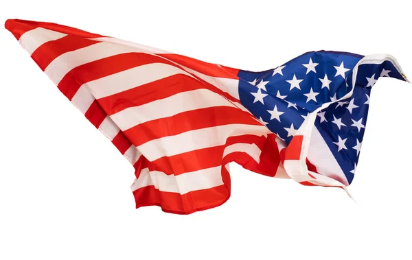 Σημαία Ηνωμένων Πολιτειών απομονωμένη σε λευκό — Φωτογραφία Αρχείου