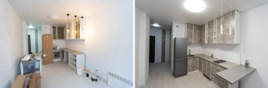 Önce ve sonra yenileme - boş daire, yeni ve eski