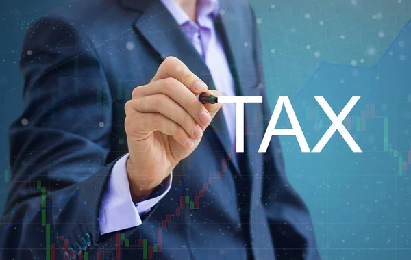 넥타이를 매고 있는 맨들, 홀로 그램 - TAX. — 스톡 사진