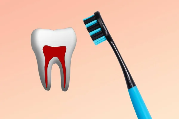 白い輝く歯、人間の歯の概念のホワイトニング。歯の保護、歯のケア歯科医療のアイコン. — ストック写真