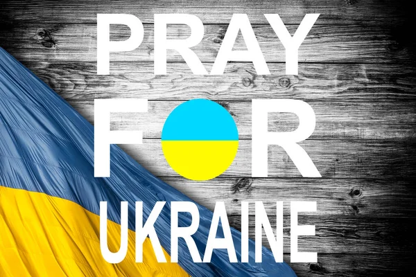 Моліться за Україну, Прапор України. Росія - Україна припиняє війну. Молися про Україну — стокове фото
