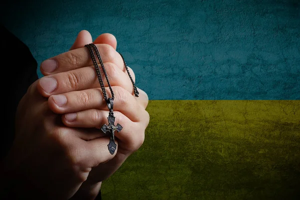 ウクライナ危機の概念図ウクライナの旗の色 — ストック写真