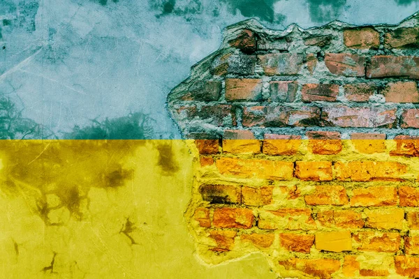 Ukrayna bayrağı ve dokusu Ukrayna krizi konsepti çizimi — Stok fotoğraf