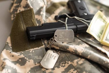 Amerikan askeri konsepti. Silah, askeri üniforma..