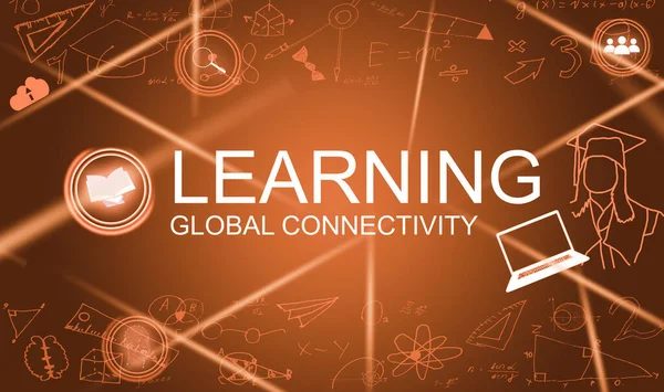 E-learning Istruzione Internet Tecnologia Webinar Concetto di corsi online. — Foto Stock