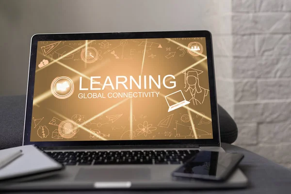 E-learning Educación Internet Tecnología Webinar Cursos en línea concepto. —  Fotos de Stock