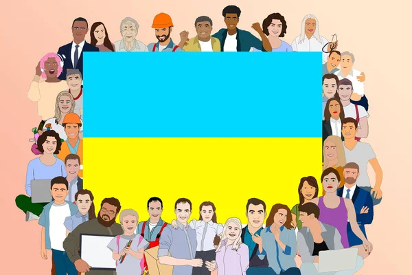 Patriot of ukraine. Ukrainian people. support Ukraine concept. Independence Day of Ukraine, 24 August. Ukrainians seamless pattern. Pray for Ukraine background — Stock Photo, Image