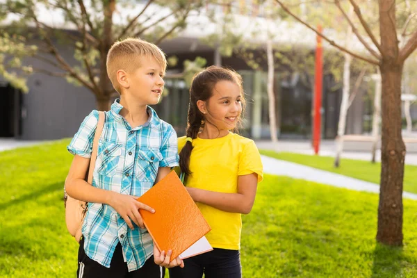 Portret van lachende kleine schoolkinderen — Stockfoto