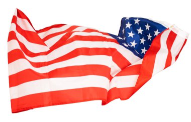 Rüzgarda dalgalanan Amerikan bayrağı.