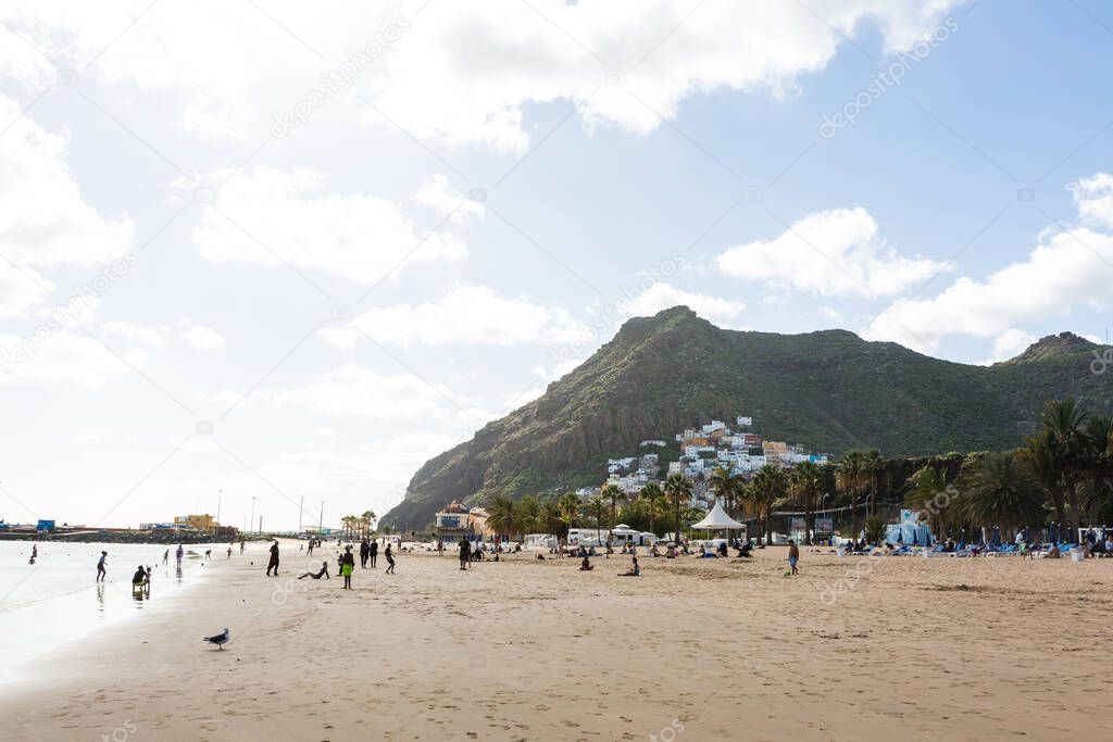 Beach scene. Playa Teresitas. Tenerife, Canaries