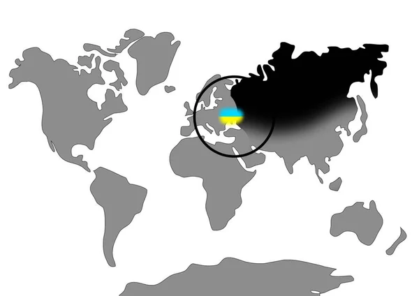 Oekraïense kaart pictogram. Abstracte patriottische Oekraïense vlag met liefdessymbool. Blauw en geel conceptueel idee. Ondersteuning van het land tijdens de bezetting. Stop de oorlog. — Stockfoto