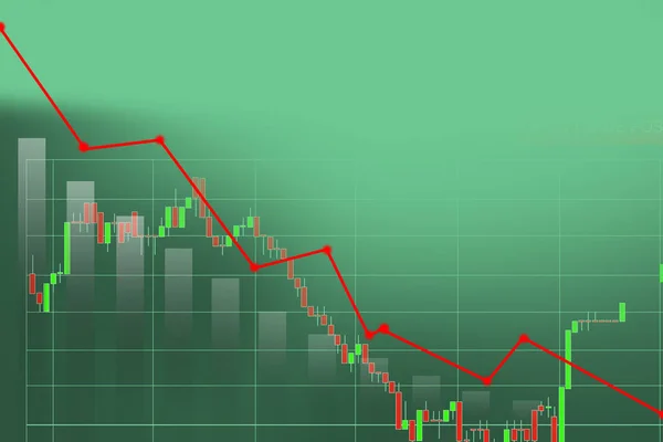 ( 영어 ) Stock Market Chart on Blue Background. 떨어지는 주식 — 스톡 사진
