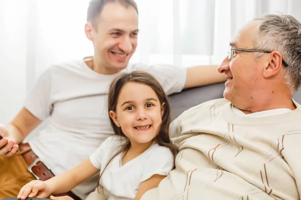 Father, son and granddaughter at home — Stock Photo, Image