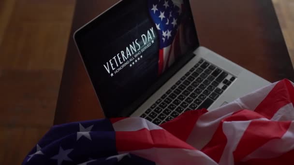 退役軍人の日のデジタル複合体、フラグusa — ストック動画