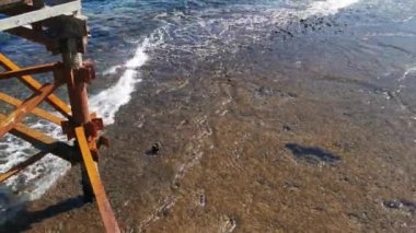 Deniz ve kum manzarası. deniz kıyısı su arka planı