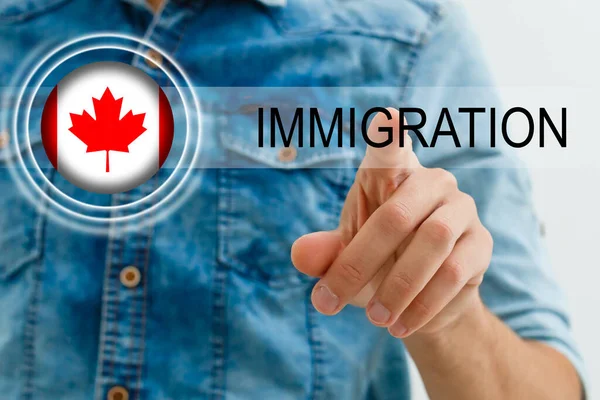 加拿大国旗和移民登记 — 图库照片