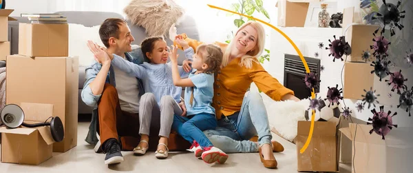 Menschen werden durch eine Kuppel vor dem Virus geschützt — Stockfoto