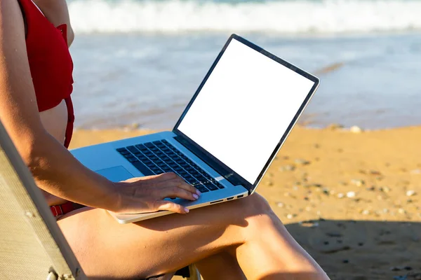 Kadın video dersi izliyor, uzaktan e-öğreniyor internet öğretmeniyle webcam üzerinden ders çalışıyor. Uzaktan eğitim, ev kavramından çalışma. Omuz üstü bilgisayarı kapat ve ekran görüntüsünü uydur.