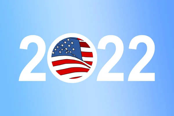 2022 Botões da campanha eleitoral com a bandeira dos EUA - Ilustração — Fotografia de Stock