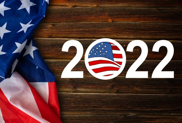 2022 valdag i USA. illustration av Förenta staternas flagga — Stockfoto