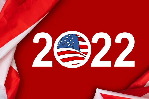 Día de las elecciones de 2022 en estados unidos. ilustración gráfica de la bandera de los estados unidos —  Fotos de Stock