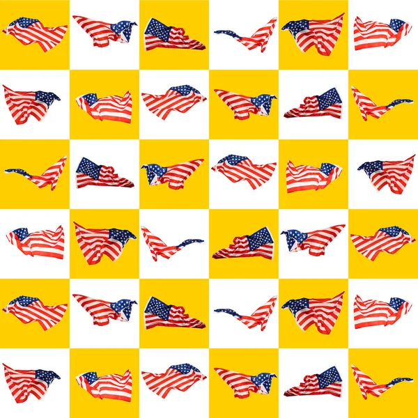 Collage of American flags, many flags, USA — Stock Photo, Image