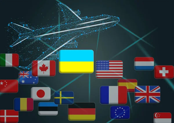 Interfaz de pantalla táctil, elegir Bandera de Ucrania —  Fotos de Stock