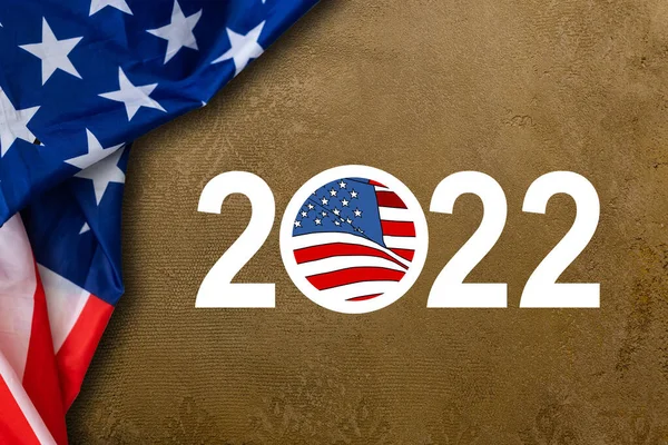 Wahlkampfknöpfe 2022 mit der USA-Flagge - Illustration — Stockfoto