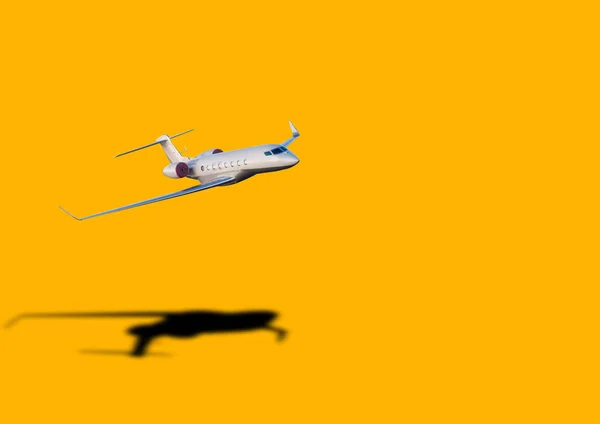 Bovenaanzicht Voor Vliegtuig Modellen Een Gele Achtergrond — Stockfoto