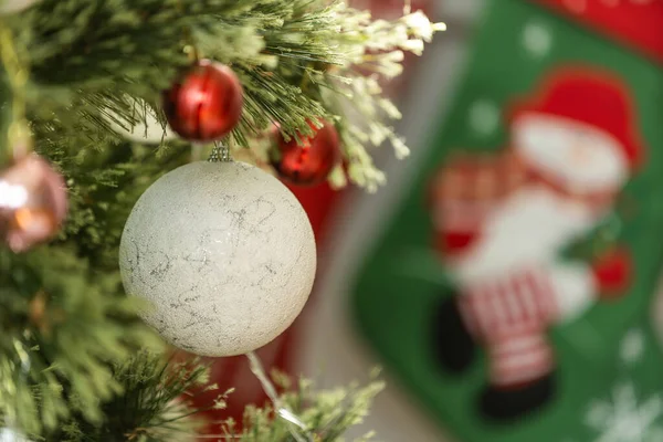 Primer Plano Bolas Árbol Navidad Concepto Año Nuevo — Foto de Stock