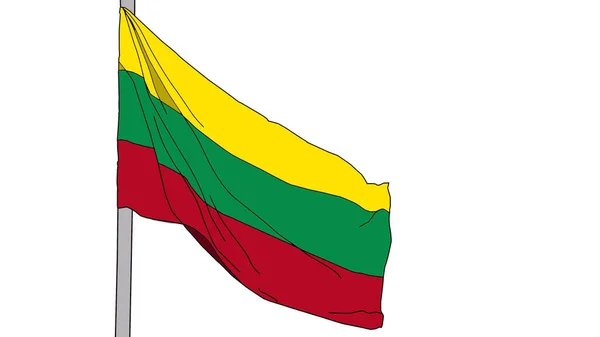 Flag Lithuania Lithuania Flag Waving Isolated Illustration — Stock Photo, Image