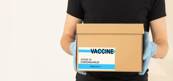 Zbliżenie Pudełek Papierowych Szczepionką Przeciw Koronawirusowi Przestrzeń Kopiowania Pandemia Światowa — Zdjęcie stockowe
