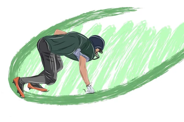 American Football Player Ball Field Illustration Cartoon — 스톡 사진